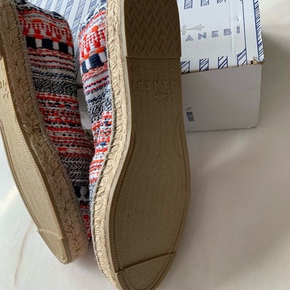 Manebi Ibiza Stripe Tweed Espadrilles Flats 10 NWT - Picture 9 of 10